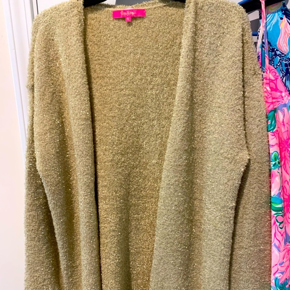 🛑SOLD🛑 Lilly Pulitzer Gold Sparkle Sweater - Large - Picture 1 of 2